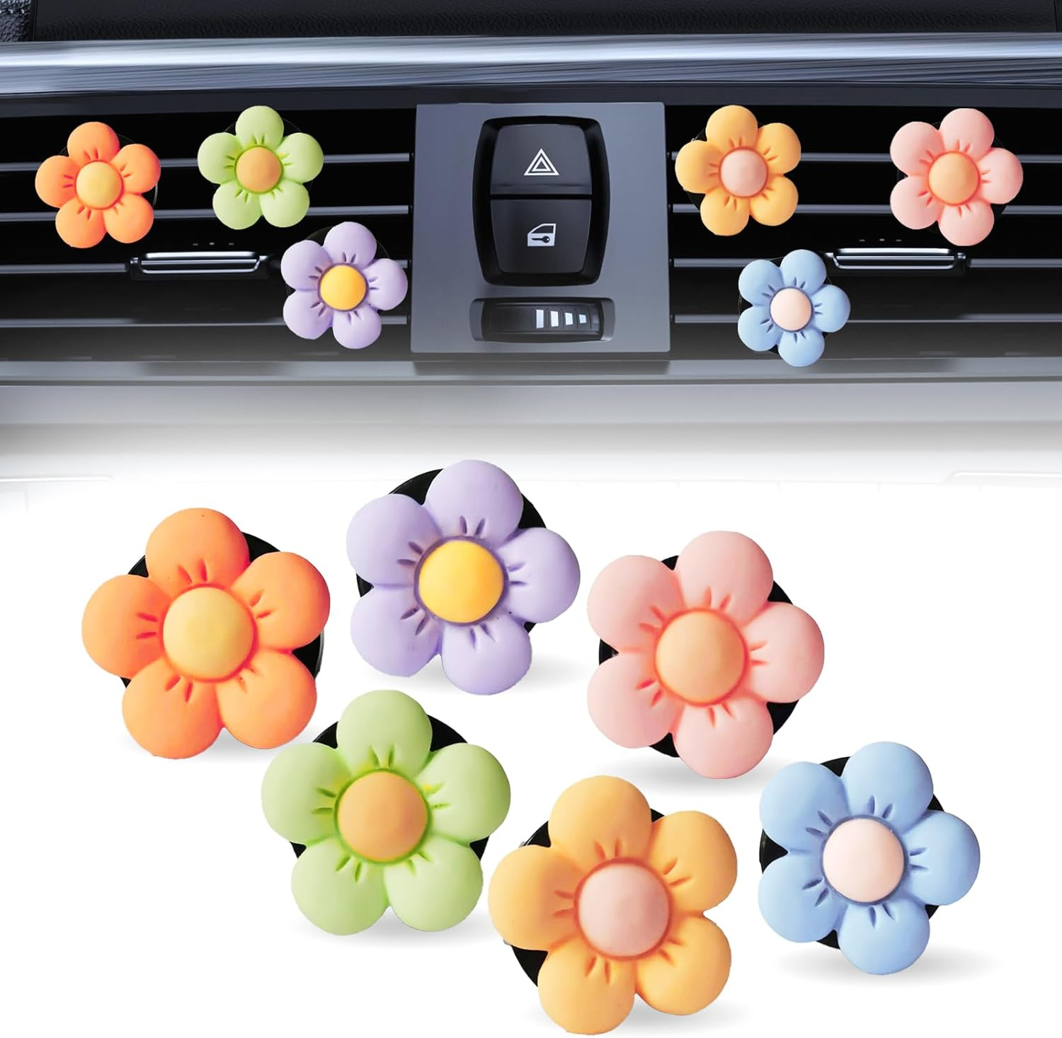 2Pcs Car Air Vent Clip, Bling Rhinestone Diamond Cross Crystal Car Air Vent Clips, Car Air Conditioning Outlet Clip Decorative, Universal Car Interior Decoration Accessories(Silver)