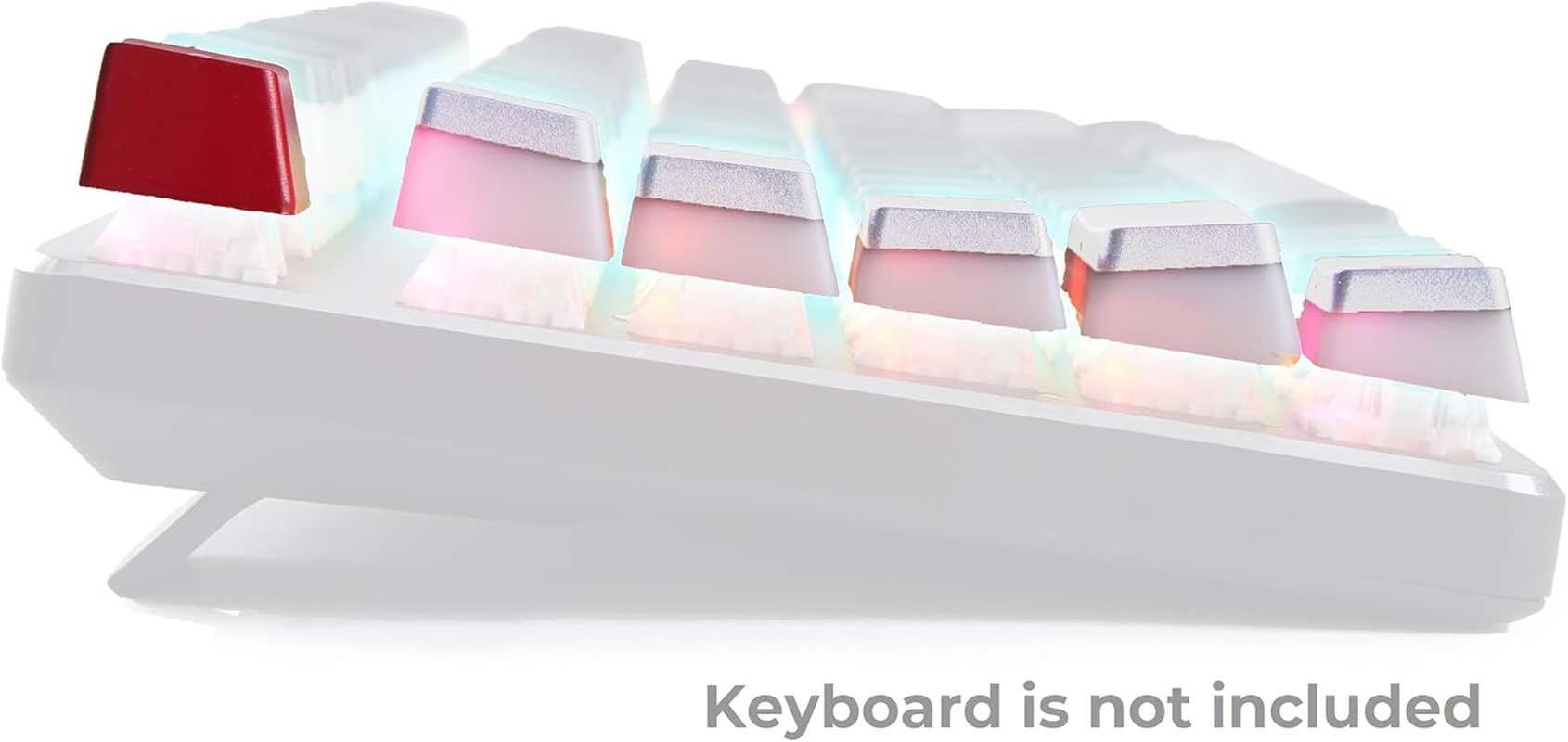 Glorious Aura V1 (White) Pudding Keycaps - Double Shot PBT Translucent for Mechanical Keyboards, 104 Key Set, TKL, Compact Compatible, English (US) Layout (Aura (White)) image number 6