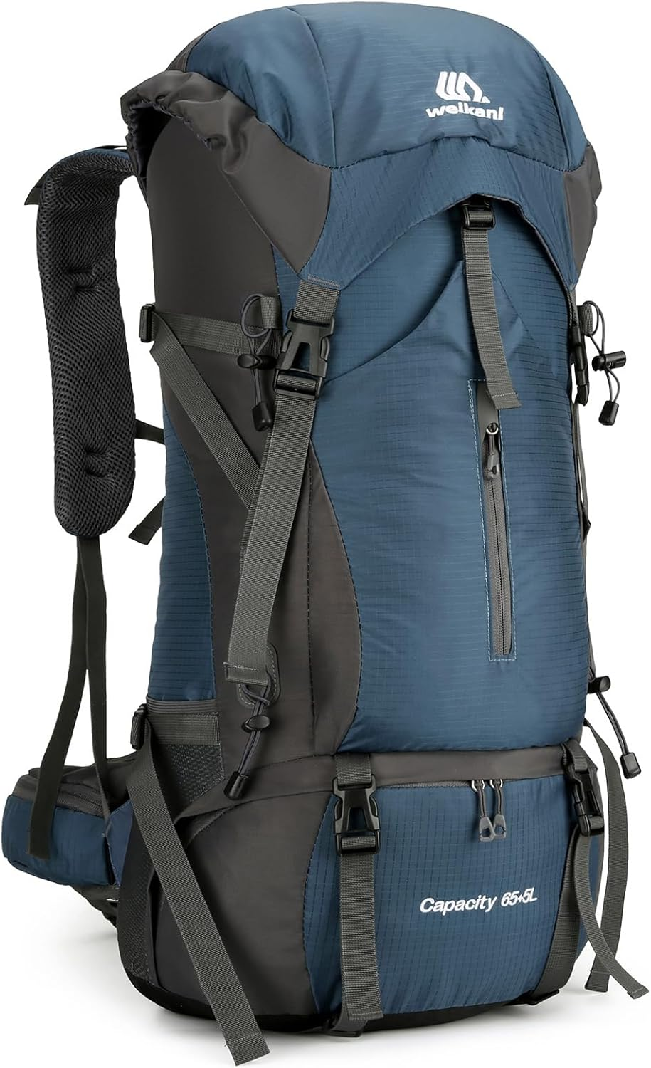 LAPOOH 70L Hiking Backpack Water-Resistant Climbing Camping Backpack Travel Daypack with Rain Cover image number 2