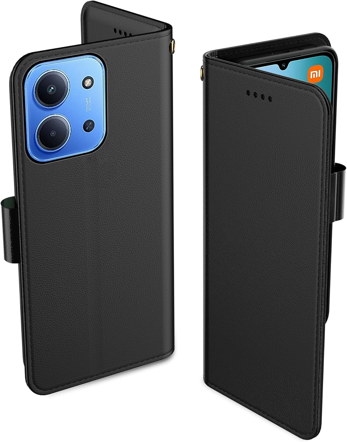 Aiziki for Xiaomi Redmi 15C 4G Phone Case, Leather Flip Case with 3 Card Slots & Kickstand, Anti-Drop, Magnetic Closure, Compatible with Xiaomi Redmi 15C 4G Case- Black image number 6