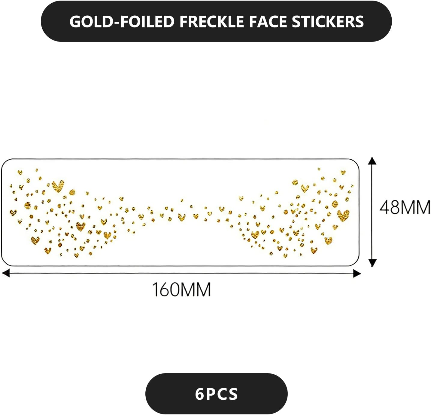 ZWWOGE 6 Glitter Freckles Tattoo Set with Full Body Holo Effect - Freckles Tattoo & Glitter Tattoo Face for Festivals - Durable Glitter Freckles for Party & Carnival image number 1