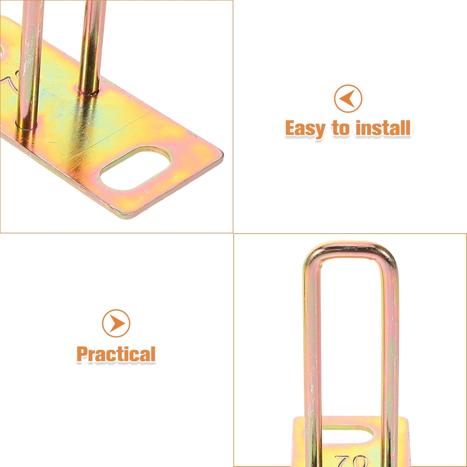 Gatuida 4Pcs Metal Motorcycle Seat Lock Hook Replacement Parts for Electric Bikes Sturdy Lock Plate for Seat Safety image number 1