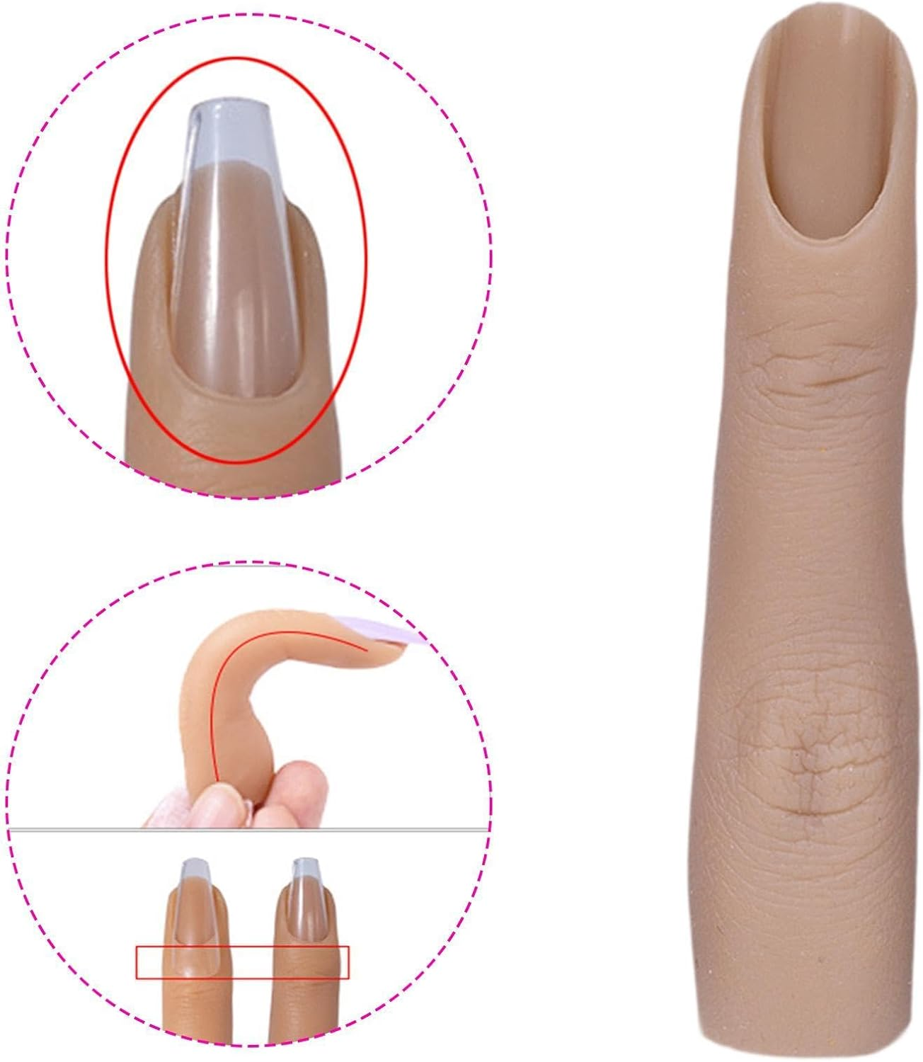 JAYIOLA Practice Fingers for Acrylic Nails, Nail Practice Fingers, Fake for Training