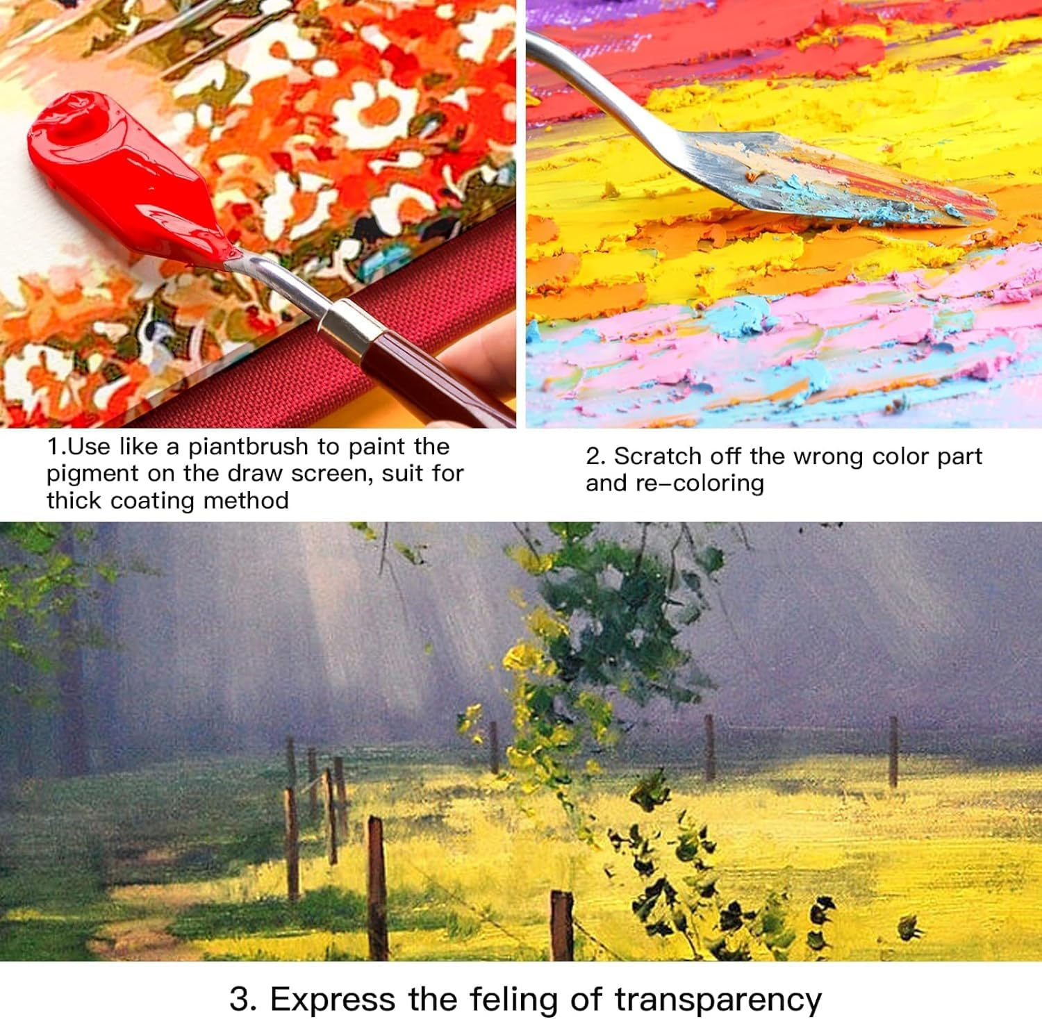 Palette Knife Set,11 Pieces Stainless Steel Scraper Palette Knife Painting Accessories Art Supplies for Oil Painting, Gouache, Watercolor, Rock Painting image number 6