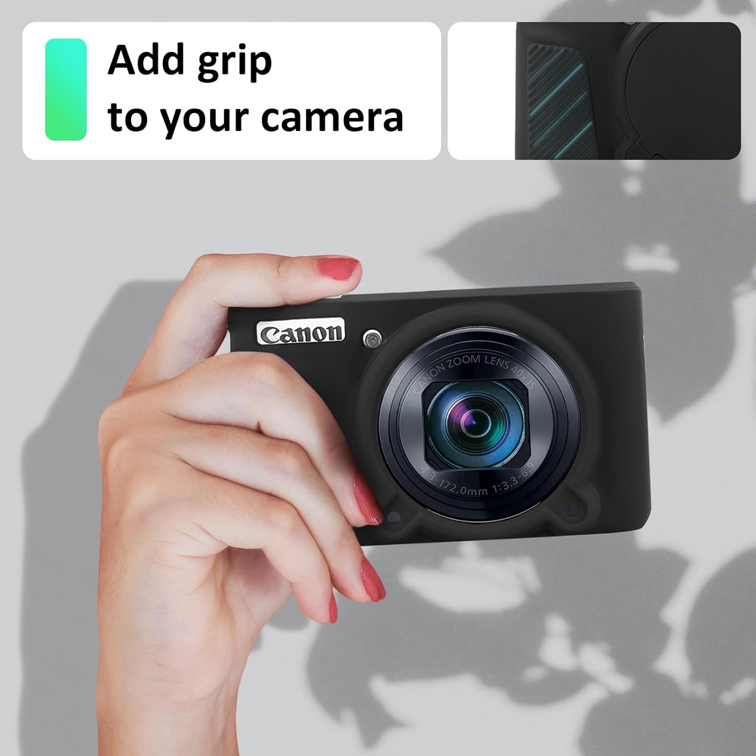 TYUANDOUER SX730 SX740 Camera Case & LCD Screen Protector Accessories Kit, Soft Silicone Case for Canon Powershot SX740 SX730 HS Camera, Body Cover Case for SX740 SX730 with Lens Cap - Black - Misty White image number 7