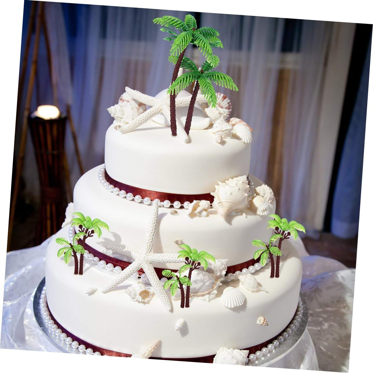 16Pcs Model Coconut Trees Accessory Cake Decoraiton for Birthday Party Cake Toppers Set Safe and Easy Use image number 1