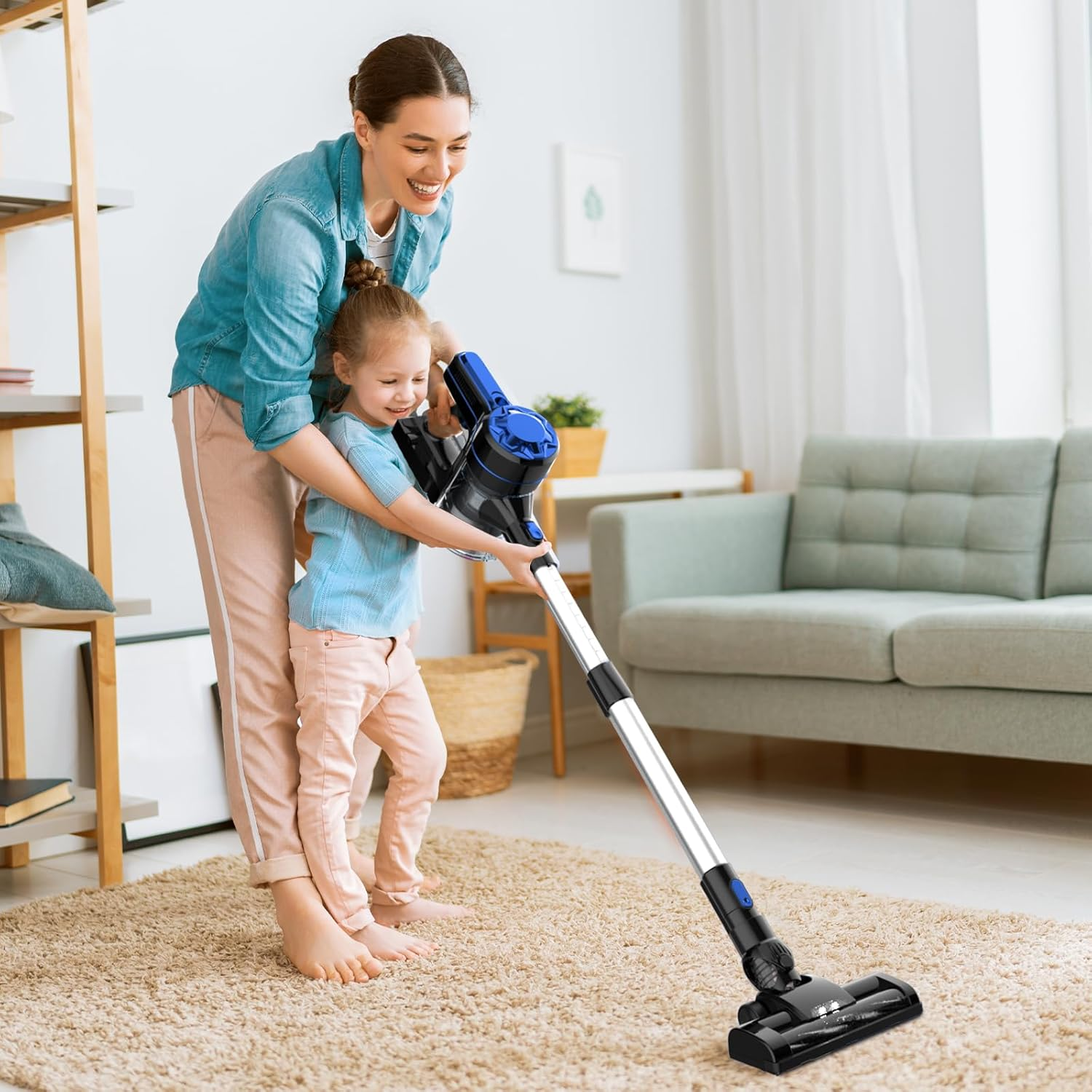 ADVWIN 3-In-1 Cordless Vacuum Cleaner, Extendable Upright Vacuums, 150W Powerful Lithium Battery Lightweight Stick Handy Vacuum Cleaner with LED & Wall Bracket, for Home | Hard Floor | Quiet image number 1