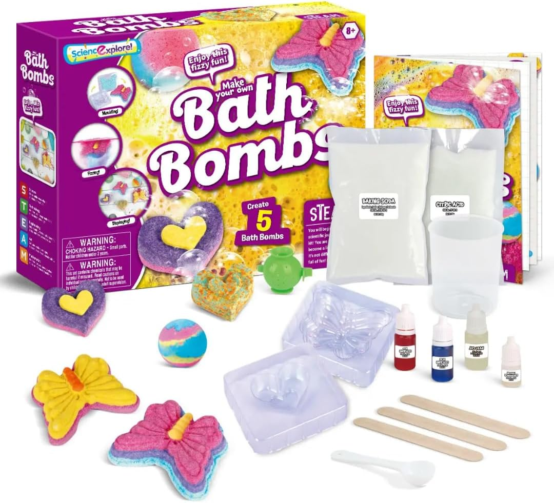 Why2Wise DIY Bath Bomb Making Kit for Kids - Fizzy Science Experiment, STEM Activities, Educational Science Toys for Boys Girls, Chemistry Set, Age 8-10, 10-12 image number 6