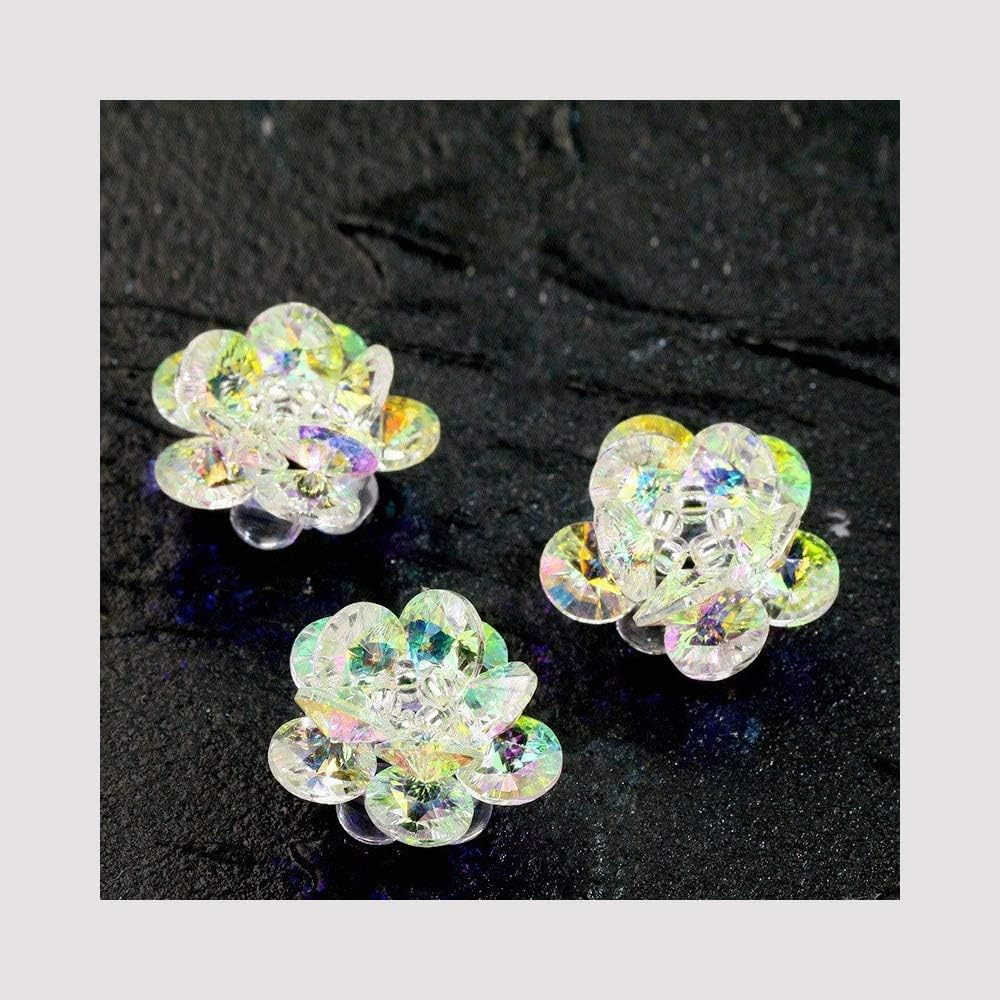 HANGQINGHENG Nail Art Shiny Crystal Flower 3D High Translucent Nail Jewelry Nail Zircon Snowflake Decoration image number 4