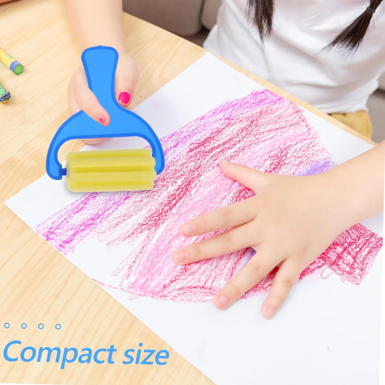4 Pcs Sponge Paint Roller, Drawing Sponge Roller, Graffiti Drawing Tool, DIY Children Painting Kid Art Tool image number 5