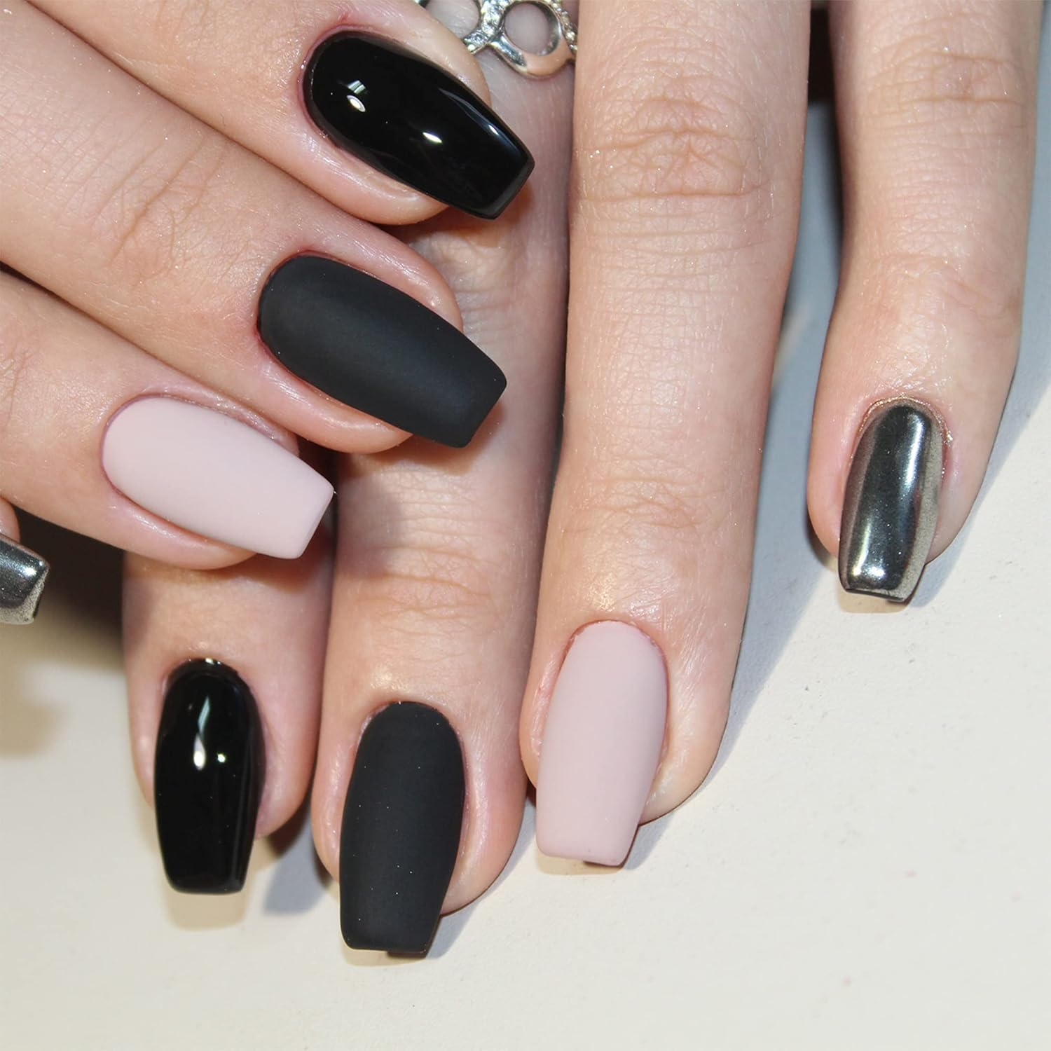 120 Pieces Acrylic Nail Tips Fake Coffin Nail Full Cover Ballerina Shape Nails 10 Sizes Women Artificial False Nail in Clear Box (Clear) image number 2