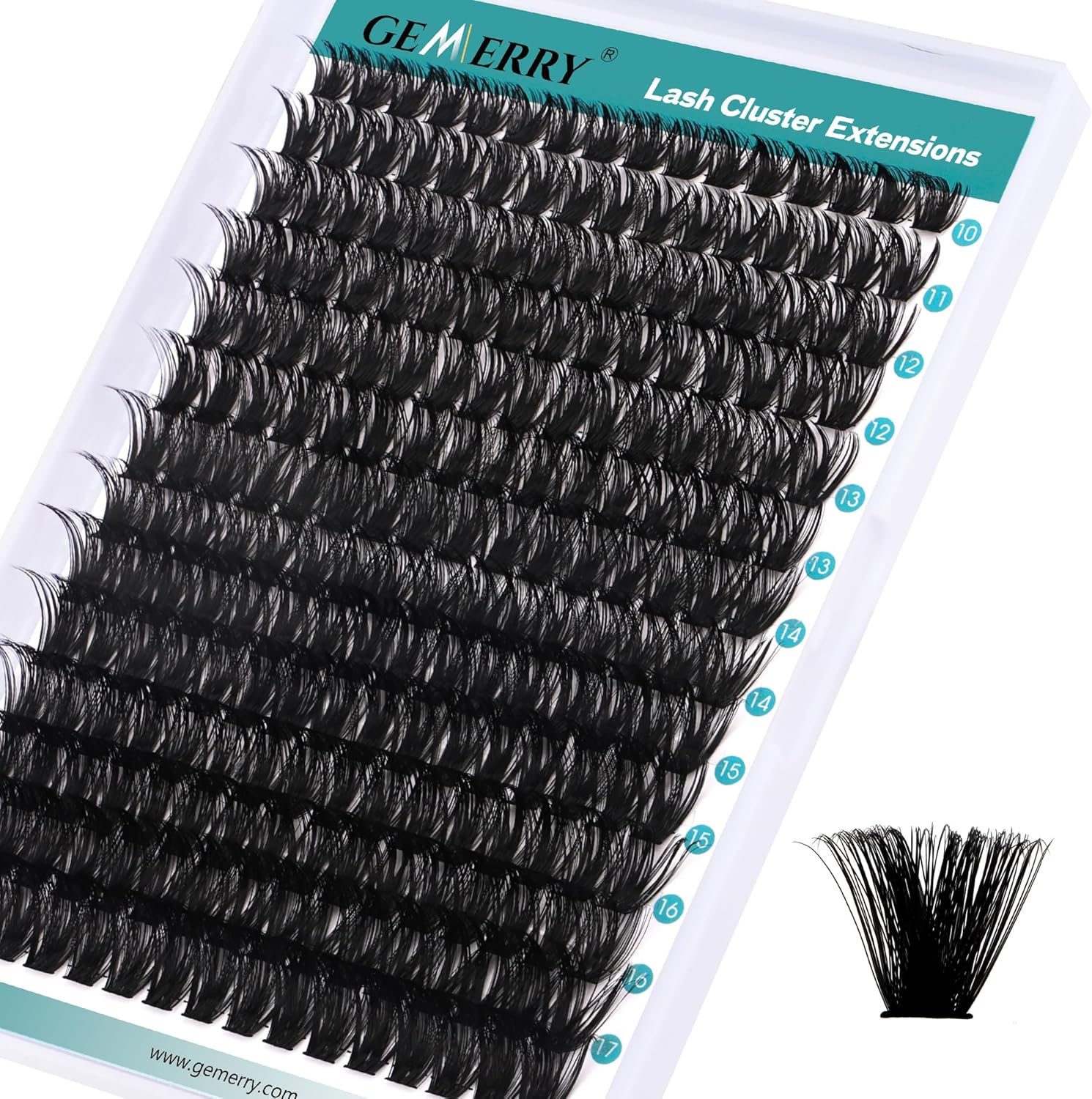 GEMERRY Lash Clusters 100D DIY Eyelash Extension D Curl Individual Lashes Natural Eyelashes Mixed Reusable Home image number 1