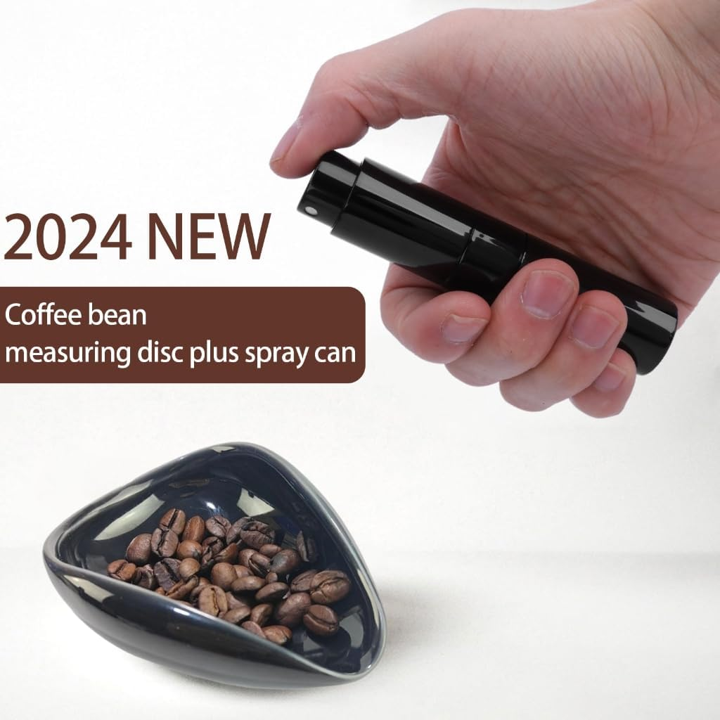 Zeizafa Professional Coffee Bean Dosing Cup Coffee Accessories Ceramic Dosing Tray Spray Bottle Suitable for Consistent Brewing Spray Bottle Black image number 2