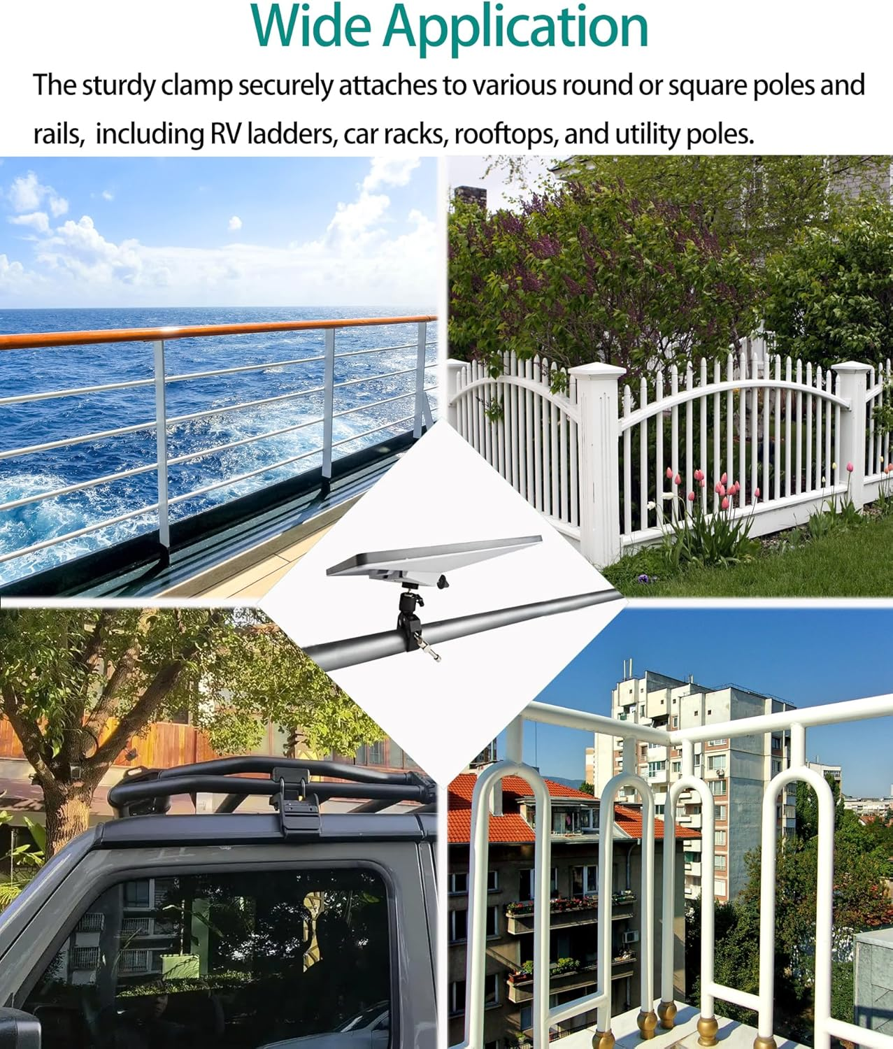 Starlink Mini Mount,Clamp Pole Mount Fits Rvs Yachts Go-Karts and Car Roof Racks，Adjustable Angle Starlink Mini Accessories Compatible with Original Pipe Adapter