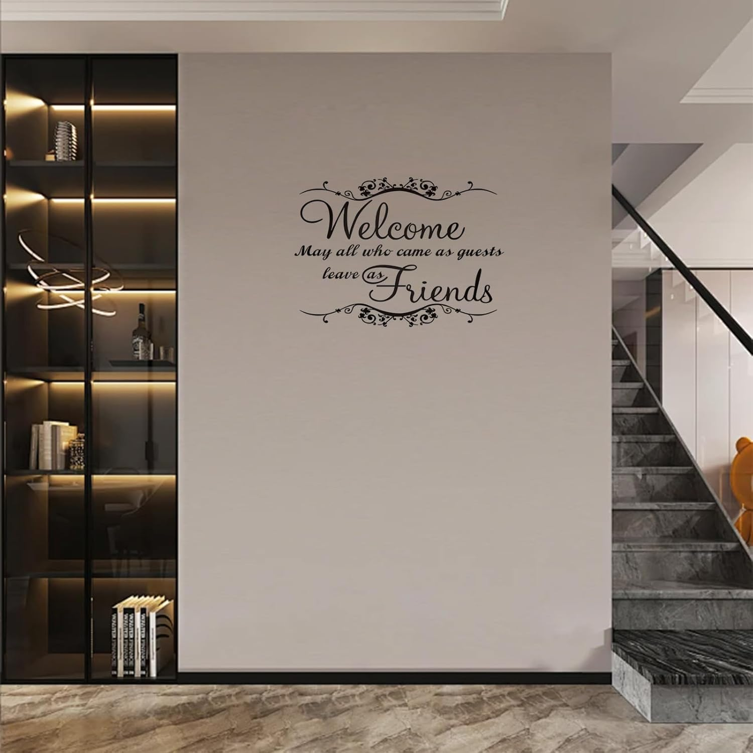 Sgphrzlt Welcome May All Who Came as Guests Leave as Friends Wall Decals, Large Vinyl Peel and Stick Quote Sayings Home Decor, Removable Art Lettering Stickers for Bedroom Living Room Office image number 3