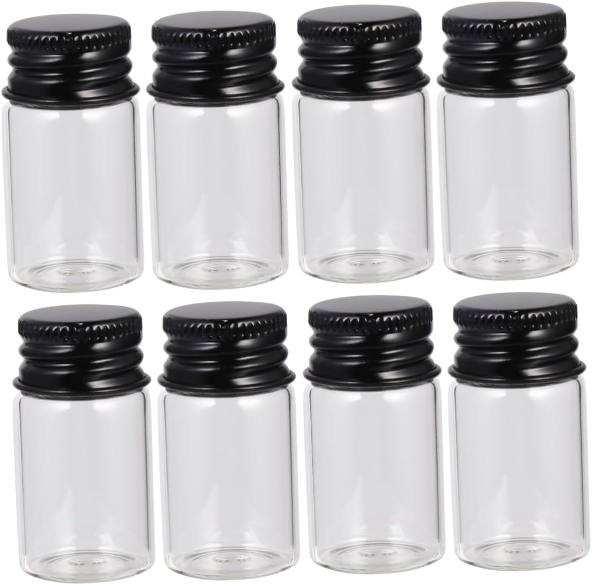 HAPINARY Glass Storage Bottles with Aluminum Screw Caps Airtight Sealed Transparent Bottles for Ink and Liquids Rosy with Plastic Box and Easy to Open