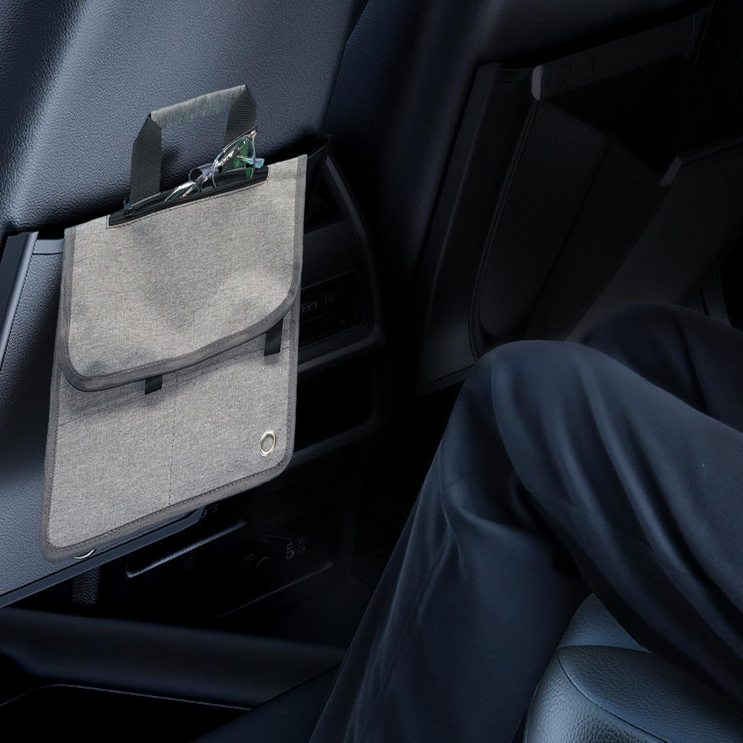 Travel Seat Pocket Organizer: Versatile Hazelnut & Car Storage, Great Travel Caddy | for Electronics, Wallet, Feather, Baby Items | Pocket image number 2