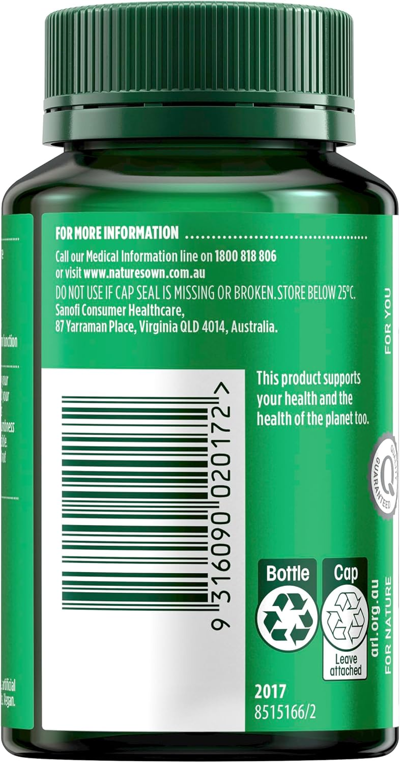 Nature'S Own Super B Complex Tablets 150 -With B3, B6 & B12 for Supporting Energy Levels - Maintains Heart Health, Nervous System Function, Mental Function & Relieves Fatigue in Healthy Individuals image number 4