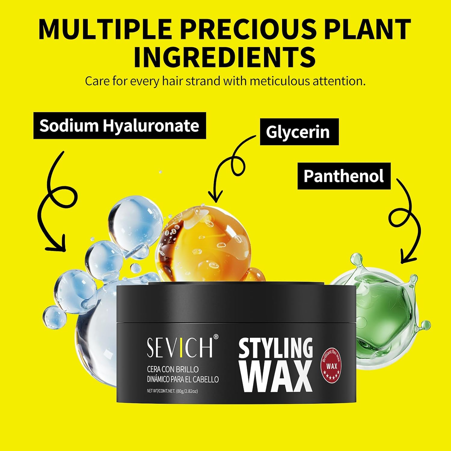 SEVICH Men'S Hair Styling Wax - Matte Powerful Hair Gel,Containing Plant Essence, Persistent Shaping,Fresh and Non Greasy, Easy to Clean, 80G image number 4