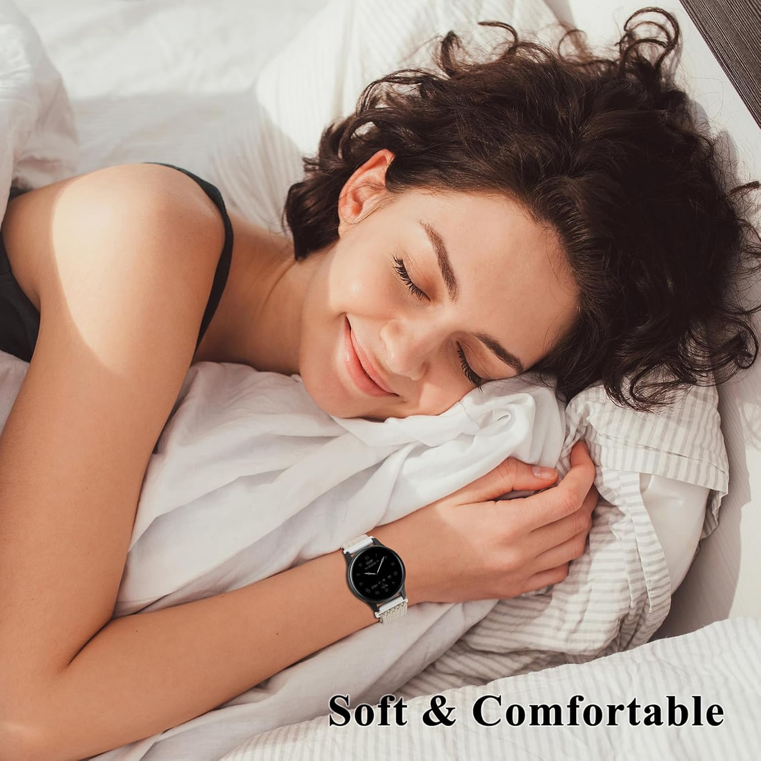 Everact 20Mm Magnetic Braided Watch Bands Compatible with Garmin Vivoactive 5/Vivoactive 6/3/3 Music/Venu Sq 2/Venu, Quick Release Nylon Soft Sport Stretchy Strap for Forerunner 55/165/245/645 - Black image number 5