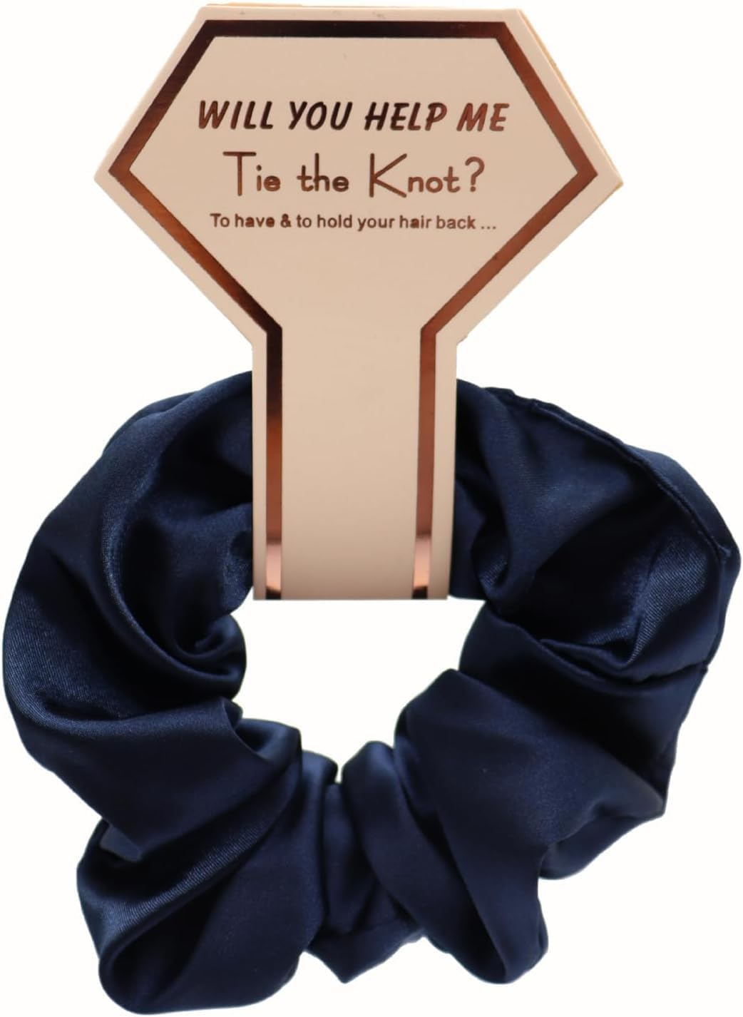 MIVES Bridesmaid Scrunchie, 5Pcs Satin, Black image number 5