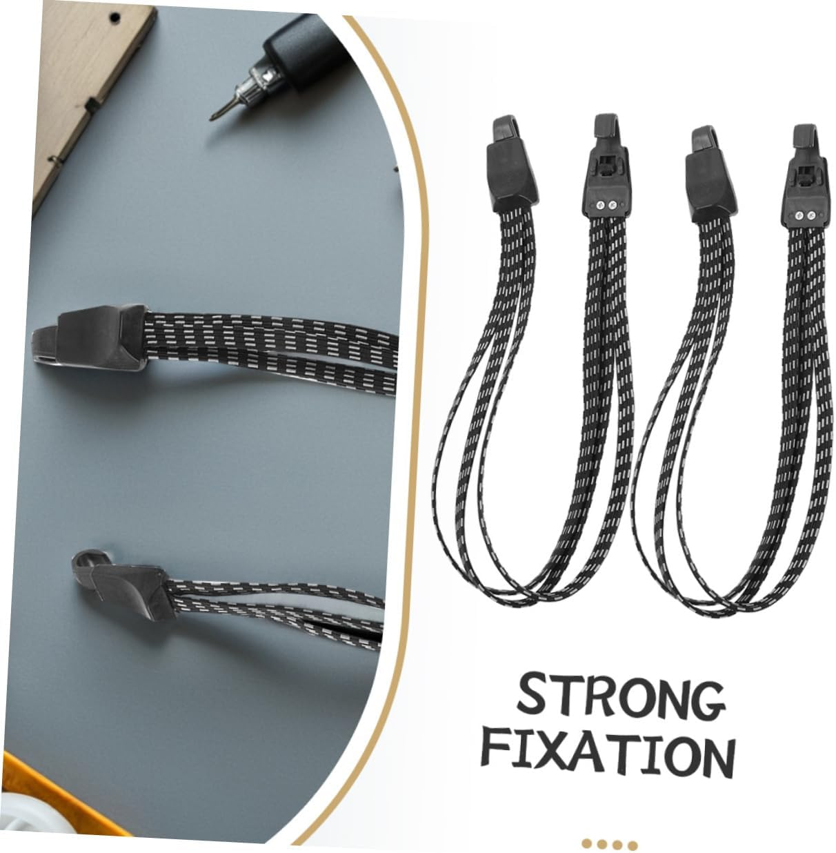 INOOMP 4Pcs Bicycle Straps Tie down Straps for Travel Strong Elastic Luggage Tie-Down for Securing Luggage Bike Rack Portable Cargo Belt image number 1