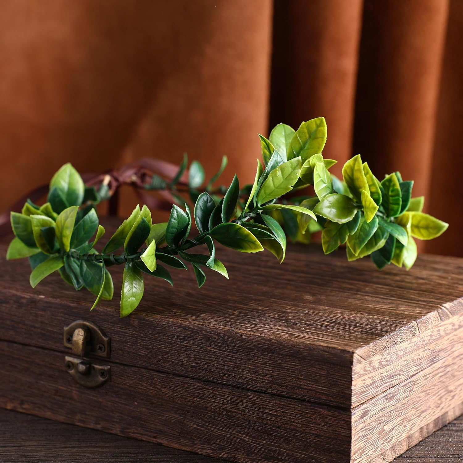 MOSTORY Handmade Green Laurel Leaf Crown Headband for Men&rsquo;S Wedding Greek Elf God Headpiece for Toga Costume Hair Accessories Groom Queen Prince Mardi Gras Party Carnival Renaissance image number 6