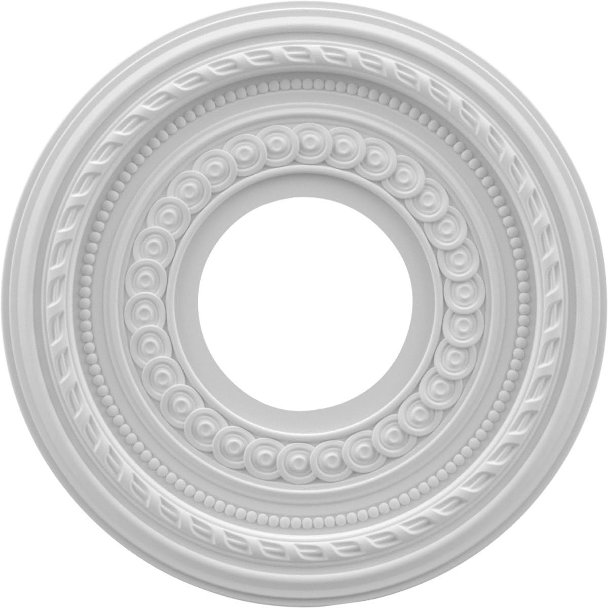 Ekena Millwork CMP16CO Cole Thermoformed PVC Ceiling Medallion (Fits Canopies up to 4 1/2"), 16" OD X 3 1/2" ID X 1" P