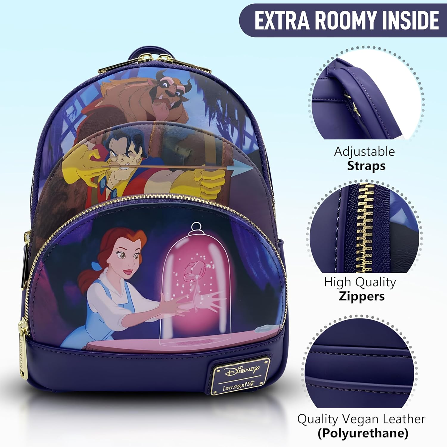 Loungefly Beauty and the Beast (1991) Mini Backpack image number 1