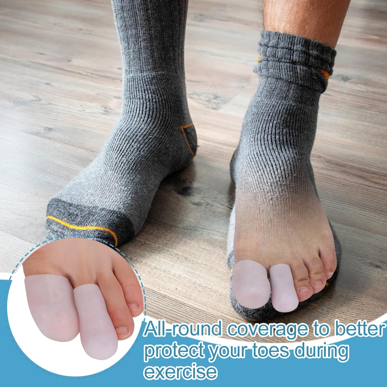 Madholly 20 Pieces Gel Toe Cap, Prevent Callus and Blistering, Silicone Toe Protector for Women and Men image number 5