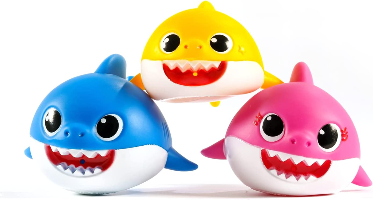 ODS 48821 Baby Shark Set of 6 Soft Bath Sharks, Multi-Colour image number 4