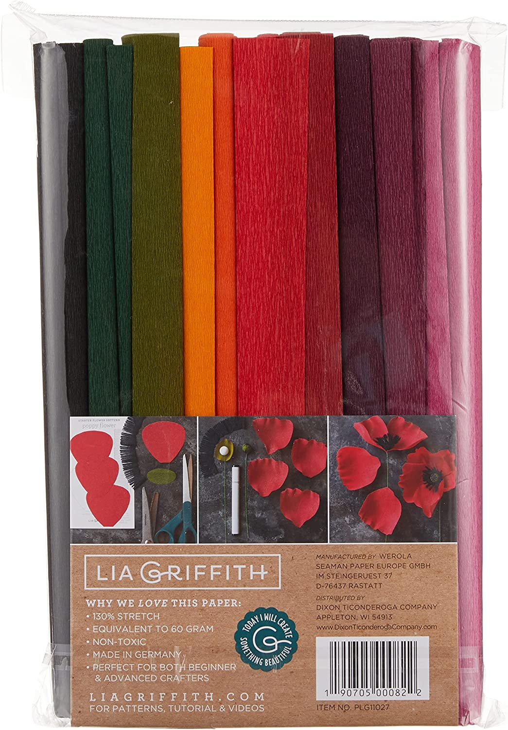 Lia Griffith PLG11027 Extra Fine Crepe Paper, 53.3 Total Square Feet, Enchanted Garden,10 Count, 53 Sq Ft - Aubergine image number 7