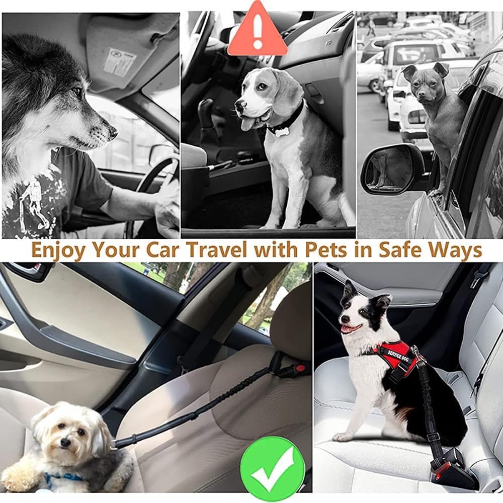 Dog Cat Safety Seat Belt Strap Car Headrest Restraint Adjustable Nylon Harness