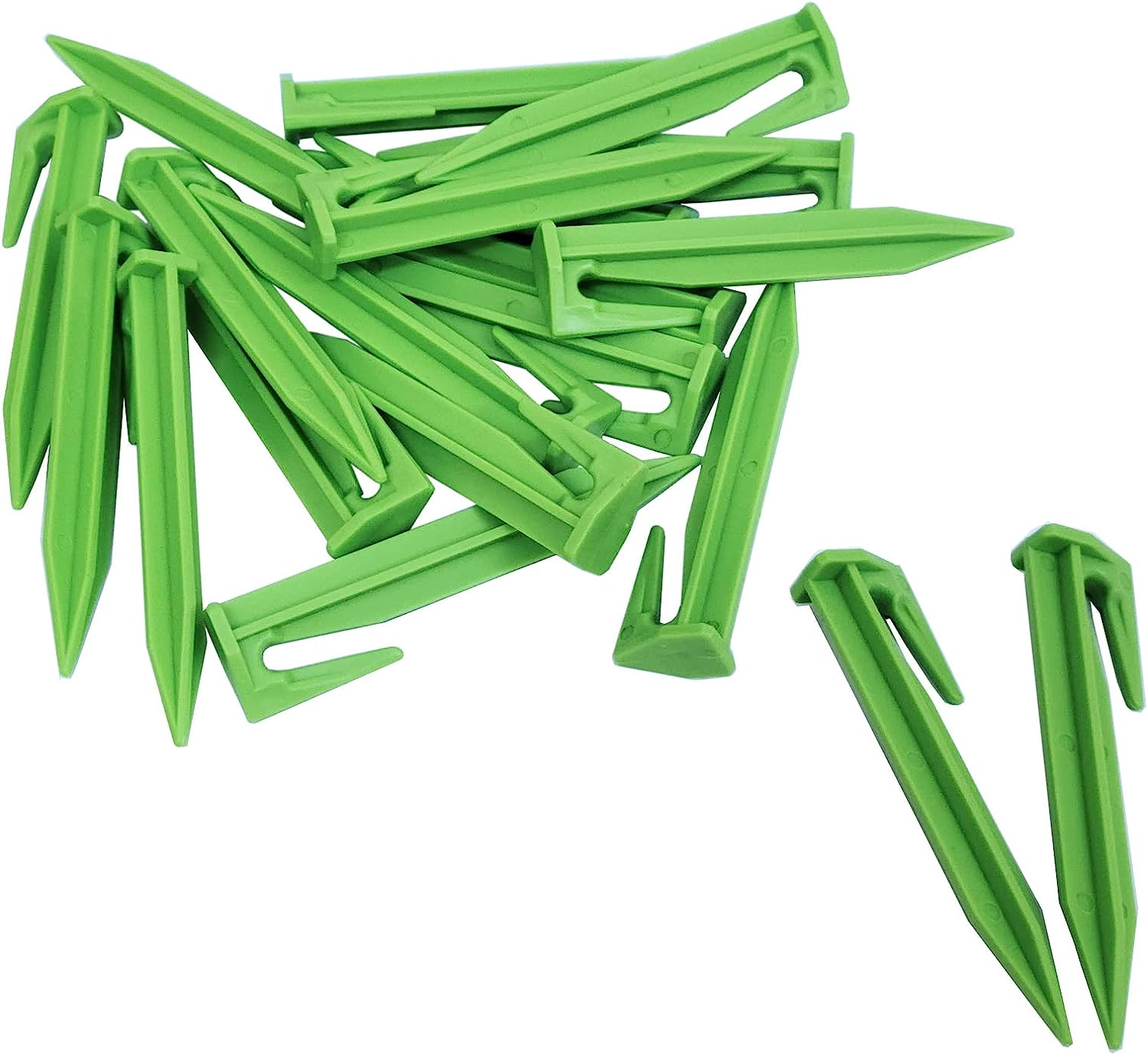200X 3.3&rdquo; Grass Green Boundary Wire Stake Lawn Plastic Tent Pegs Landscape Staples for Robomow Mower Husqvarna Automower Pet Fence for Use in Garden Lawn