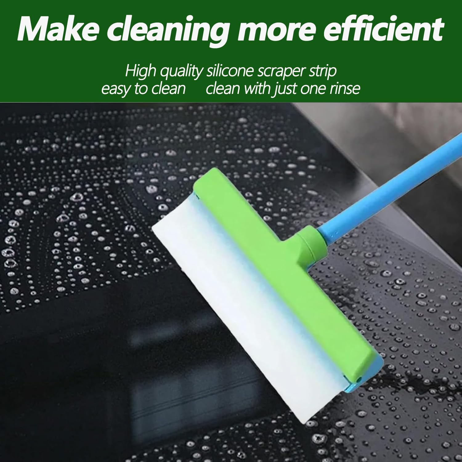 Window Cleaning Kit Squeegee Silicone Window Squeegee Kit 3 in 1 Window Cleaning Scraper for Shower Glass Mirror Door Car Effective Glass Cleaning Tool image number 3