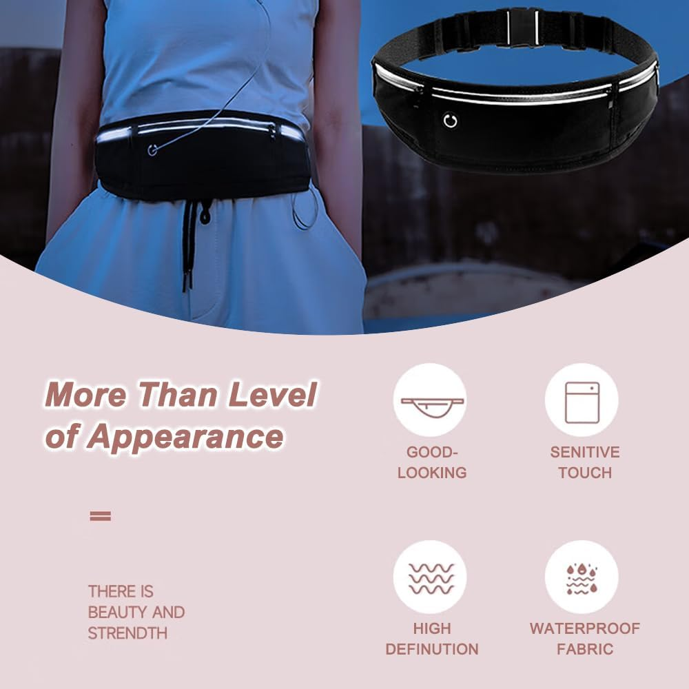 Ultra Thin Running Waist Bag, Sports and Fitness Bag, Adjustable, Card, Key Storage,Men'S and Women'S Waist Bags, Exercise Phone Holder Bag Waist Bag,Hiking and Travel Sports image number 3
