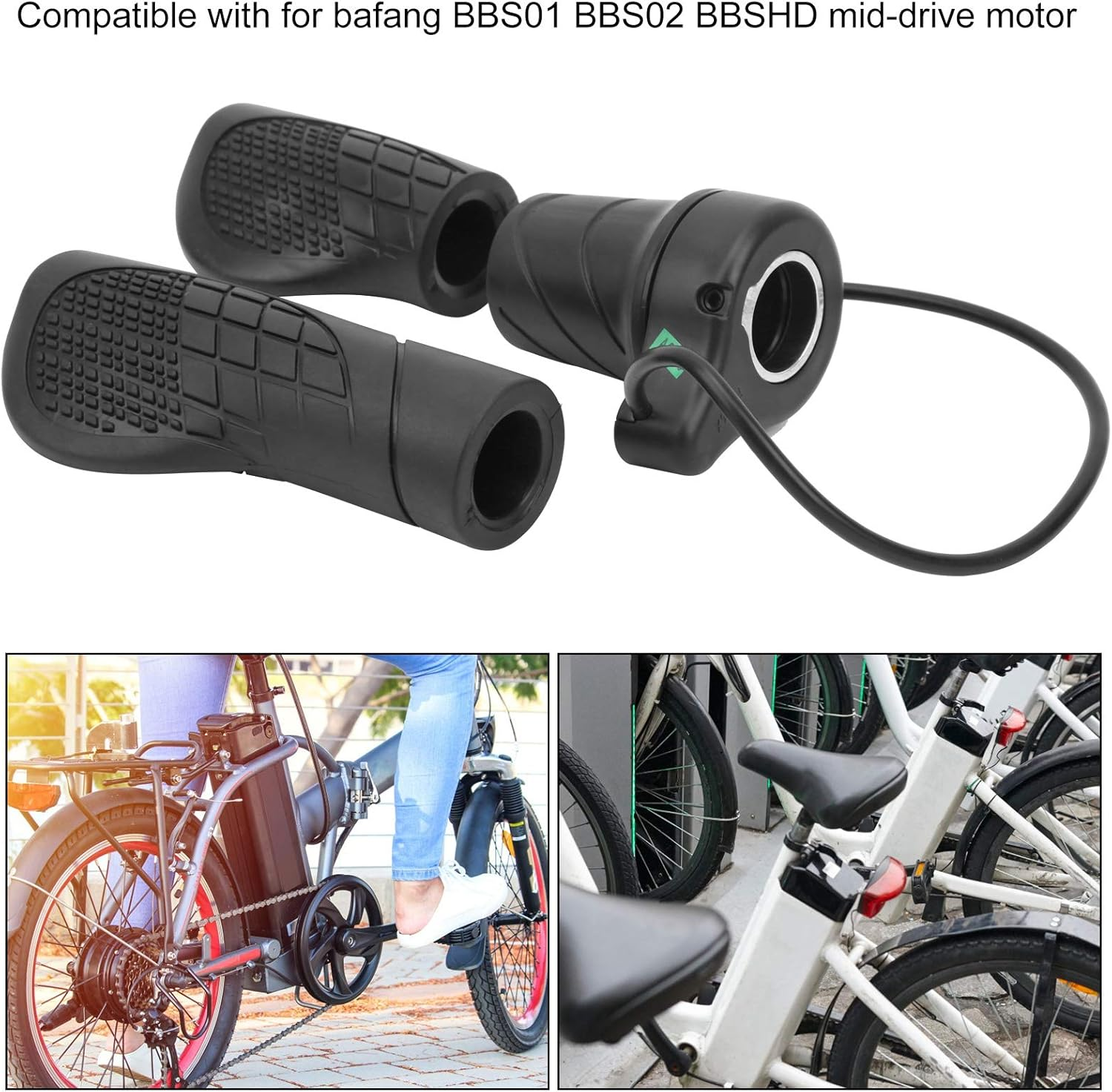 Changor Half Wist Throttle Handle, Premium Non-Slip Rubber Material with Aluminum Alloy Lock Ring Waterproof Design, Electric Bike Accessories, Mountain Bike Modification Compatible image number 5