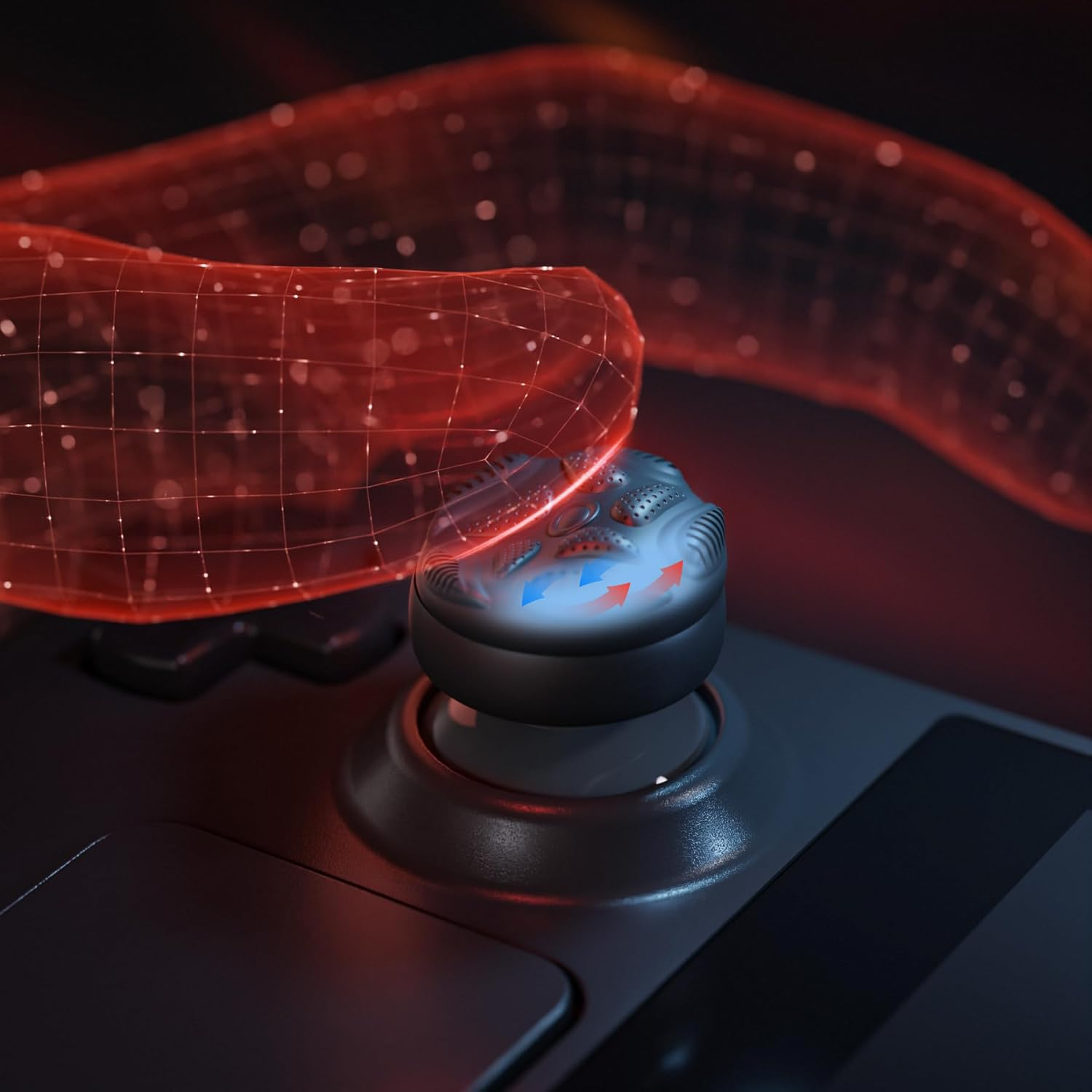 Playvital Thumb Grips for Steam Deck LCD & OLED (4-Pack), Thumb Cushion Caps with Anti-Slip Texture, Height-Boost Joystick Cover for Steam Deck Accessories - Raindrop Texture Black image number 4