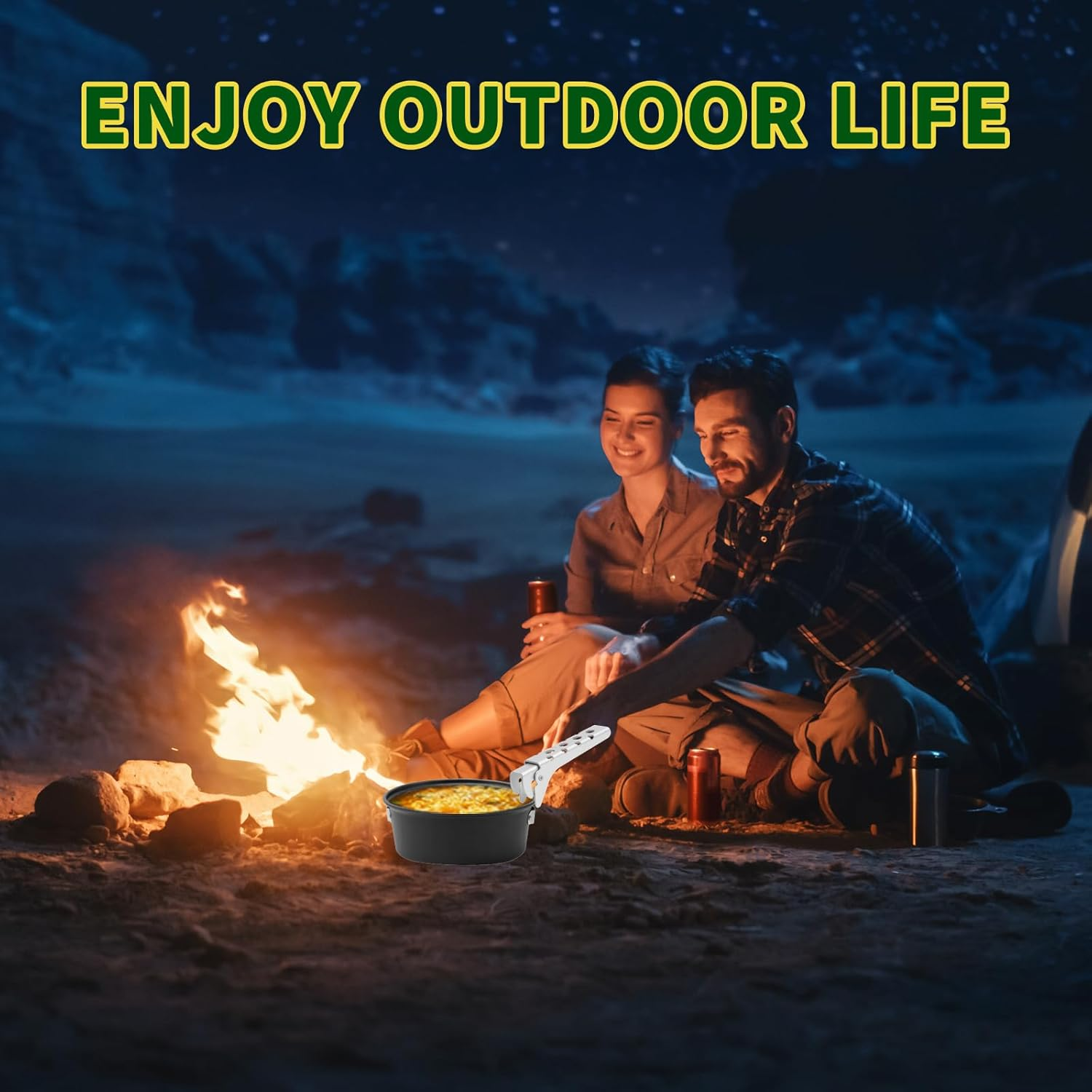 Camping Cookware Set, Non-Stick Lightweight Aluminum Camping Pot and Pan Set with Kettle for Backpacking, Hiking, Outdoor Cooking and Picnic image number 6