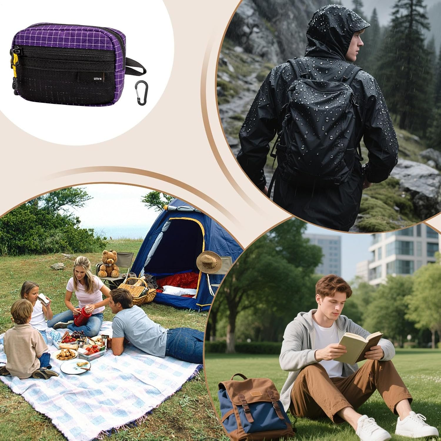 Portable Shoulder Strap Pouch, Waterproof Travel Bag for Daily Utility, Secure Multi-Pocket Organizer, Adorable Outdoor Gear Holder for Premium Sports Adventure and Casual Mobility Accessory - Purple image number 4