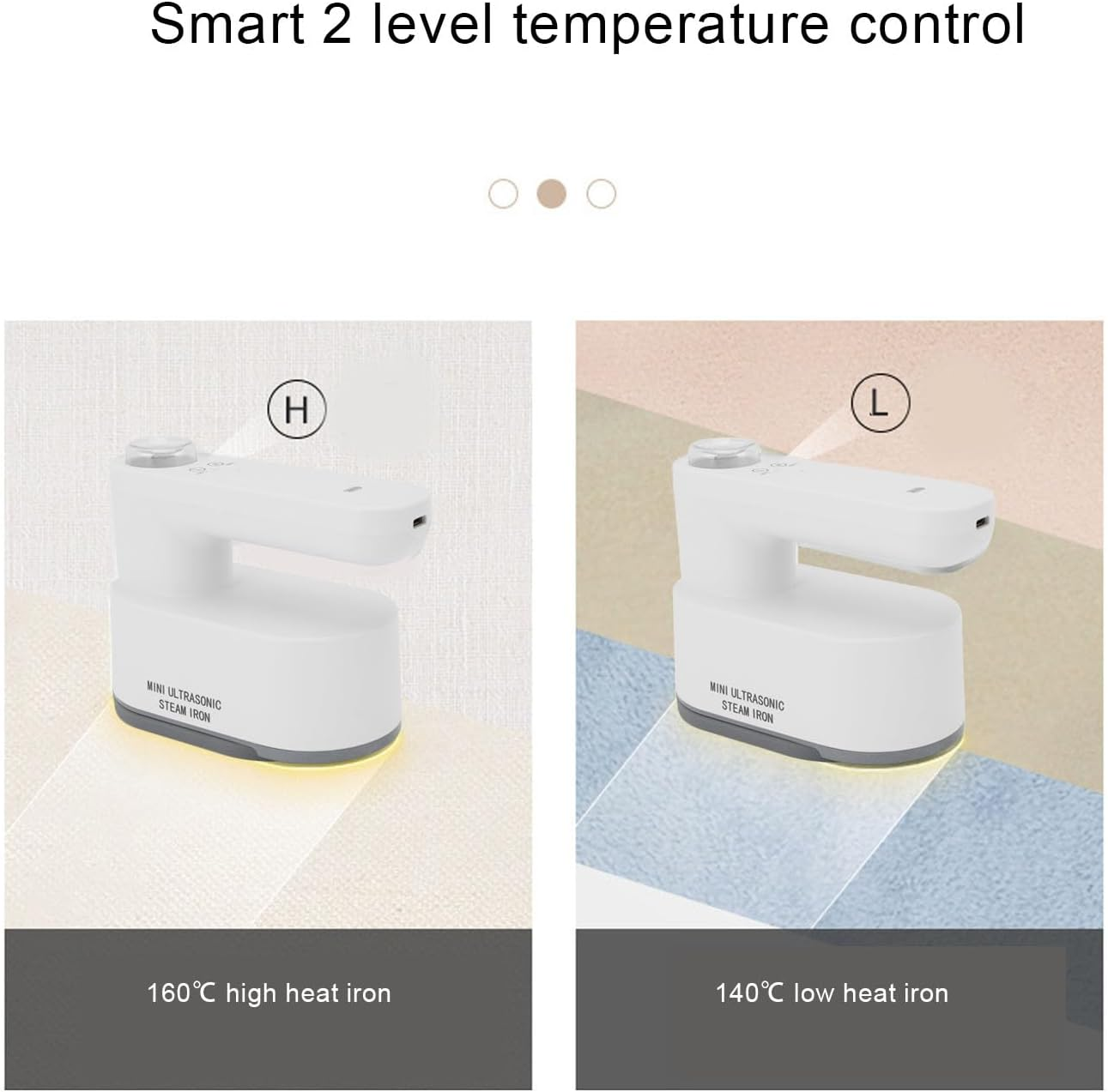 Cordless Portable Mini Steam Iron for Clothes, Handheld Rechargeable Travel Iron with Fast Heat, 2-Level Temp Control & Storage Bag, Compact for Home or Business Trips image number 4