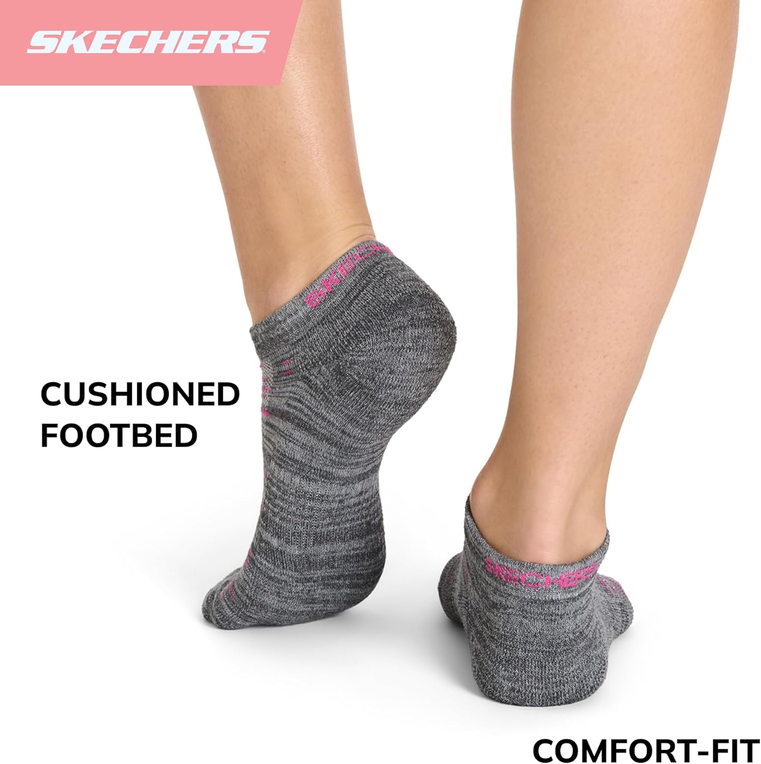 Skechers Women'S 6 Pack Low Cut Socks Running Socks - Gray/Multi image number 2