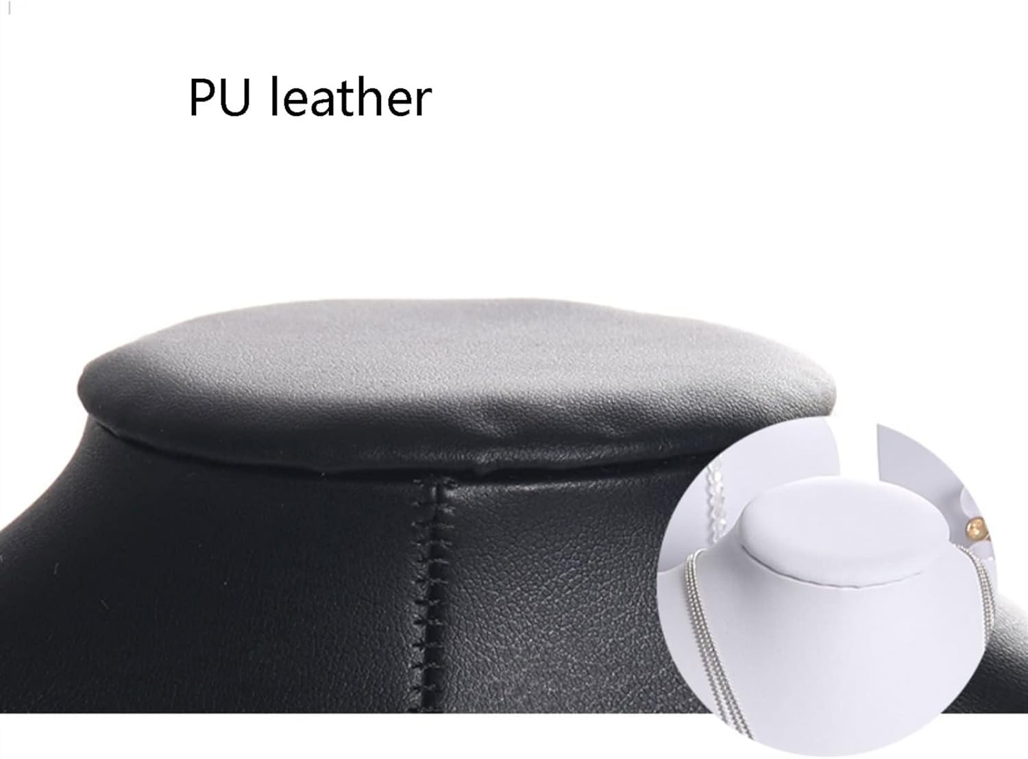 Jewelry Stand PU Faux Leather Necklace Chain Holder Storage Display Show Boutique Stand Mannequin Bust Home Organisation Jewelry Organizer for Women Jewelry Holder Jewelry Display (Color : Black, Si
