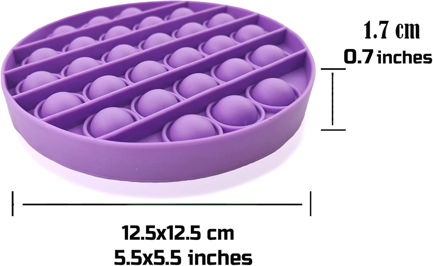 Ellostar Push Pop Bubble Sensory Fidget Toys Pop Stress Reliever Silicone Squeeze Toy Tactile Logic Game, Great for Kids and Adults (Purple) image number 2