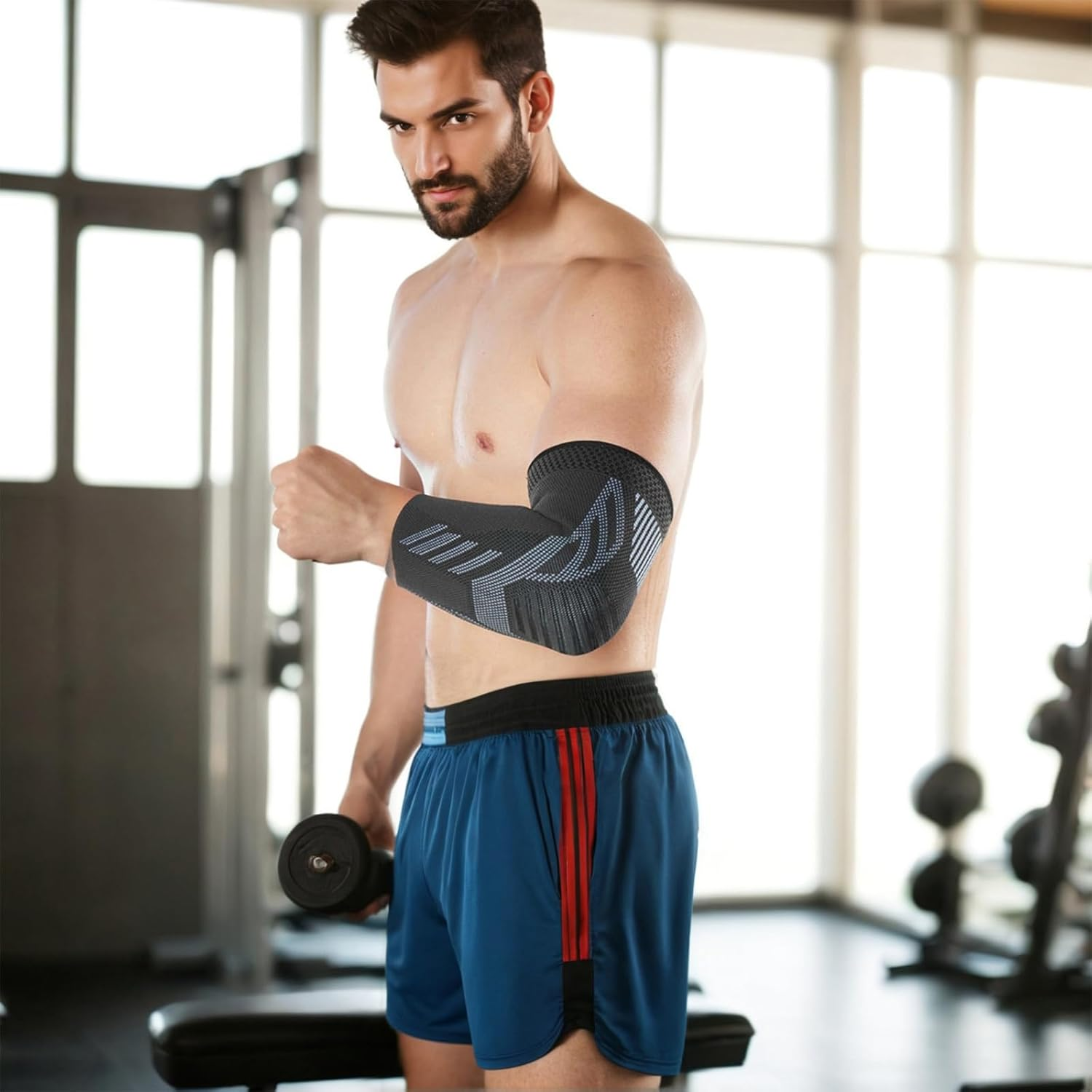 2-Pack（1Pair） Elbow Compression Sleeves for Tennis & Golfer'S Elbow Relief, Supports Recovery, Enhanced Performance for Men & Women, Ideal for Weightlifting & Sports Activities image number 3