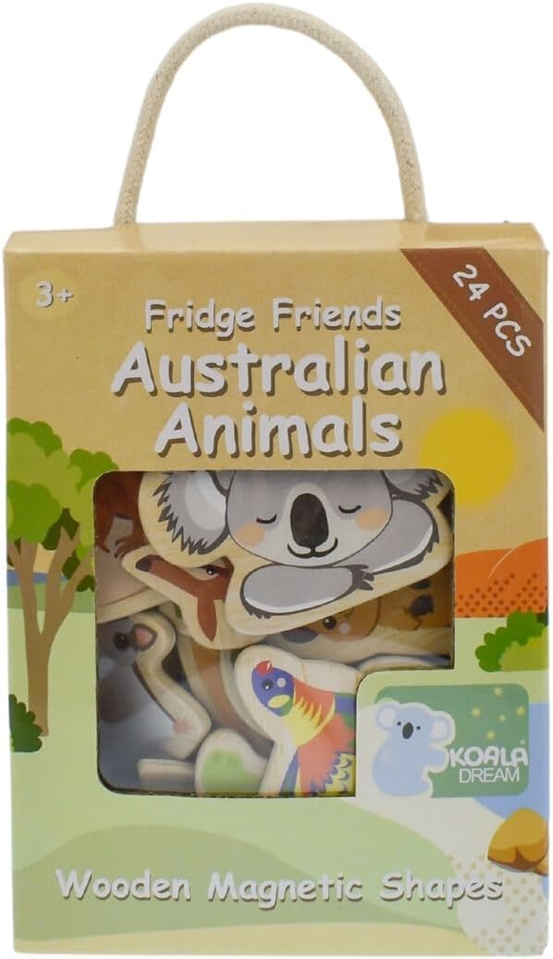Koala Dream &ndash; Magnetic Australian Animal Fridge Magnets &ndash; 24 Piece Educational Set for Kids &ndash; Aussie Wildlife Magnets for Learning & Play