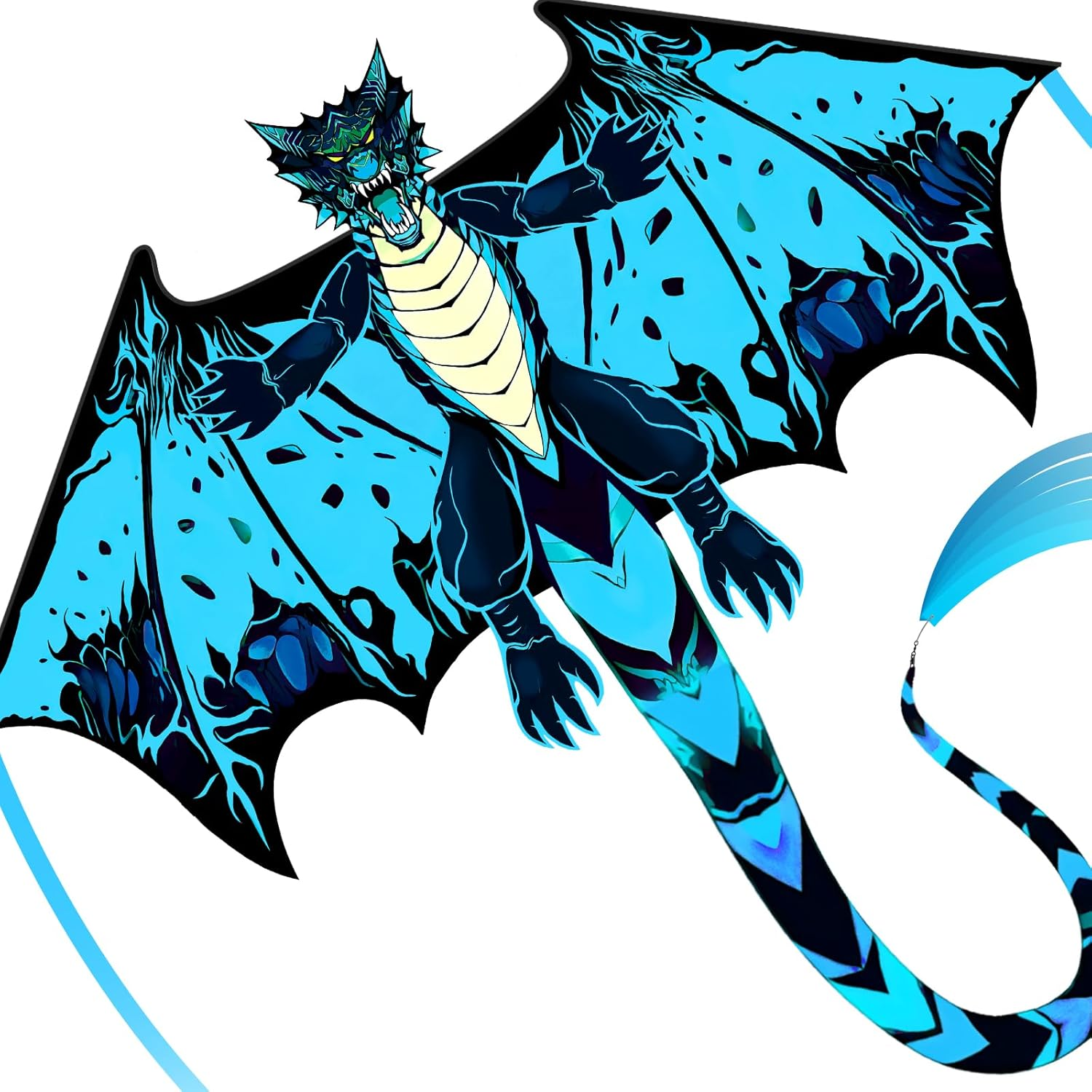 Sgftre Red Evil Dragon Kite for Kids & Adults Easy to Fly,Single Line String with Tail for Beach Flying Kites,Kite for Outdoor Activities Family Parties and Beach Games