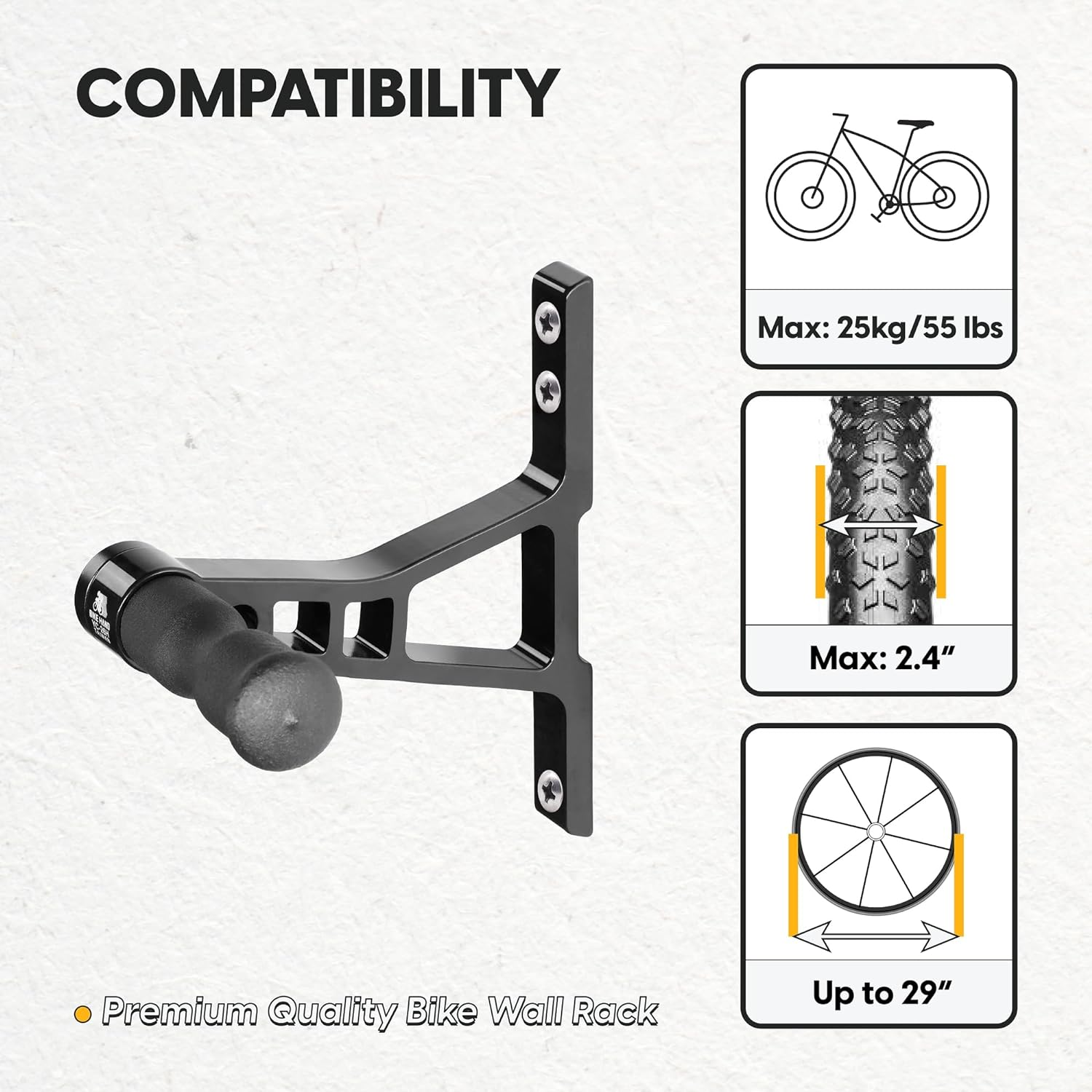 BIKEHAND Bike Bicycle Wall Mount Hanger - Heavy Duty Wall Mount Holder for Garage Shed - Vertical Rack Indoor Storage image number 3