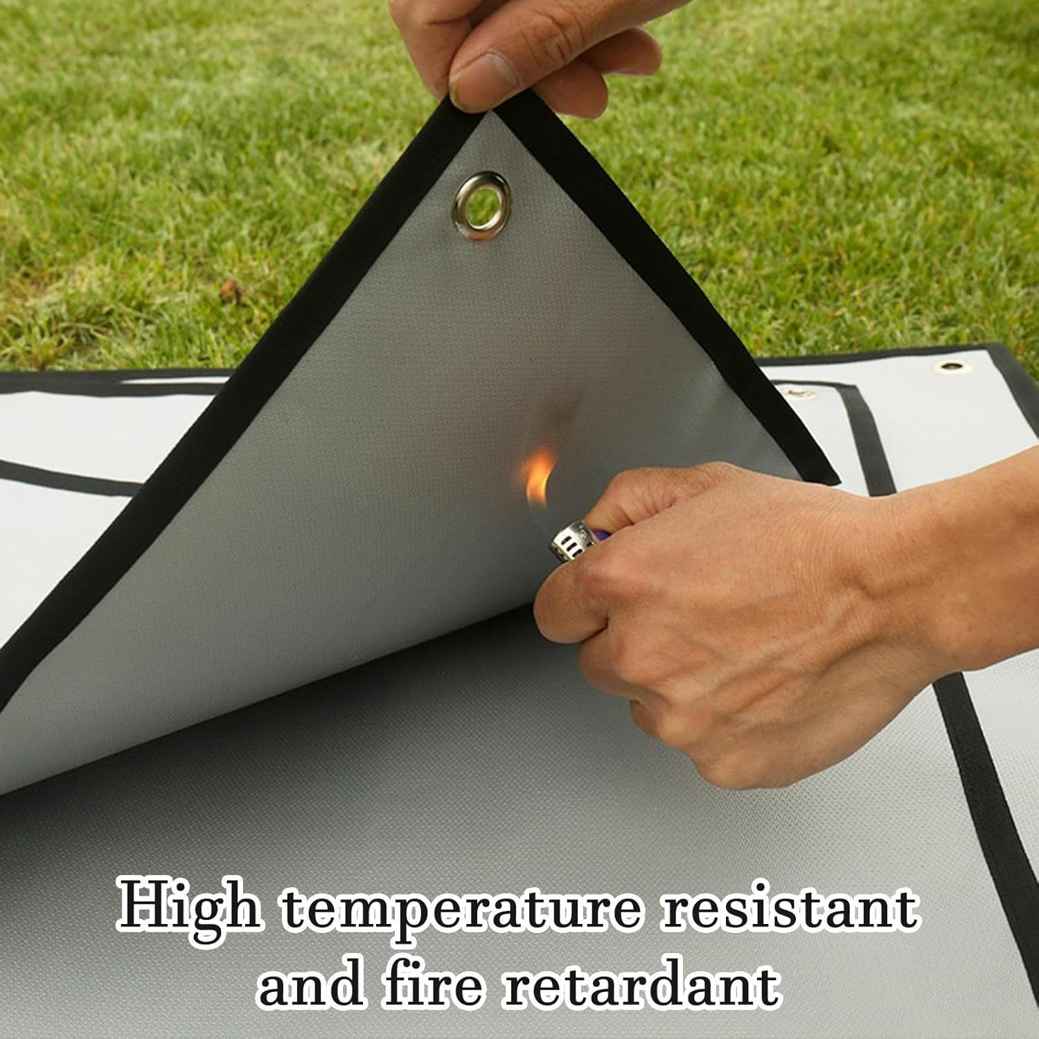 Mat,Camping Stove Fire Resistant Mat - Foldable Protection Grease Proof Pads for outside Cooking Stove Charcoal Burner Bonfire Grill image number 2