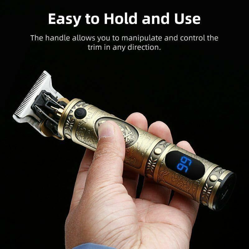 OZSTOCK All Metal USB Rechargeable Quiet Hair Trimmer with Guide Combs, Men Home Hair Grooming Kit image number 6